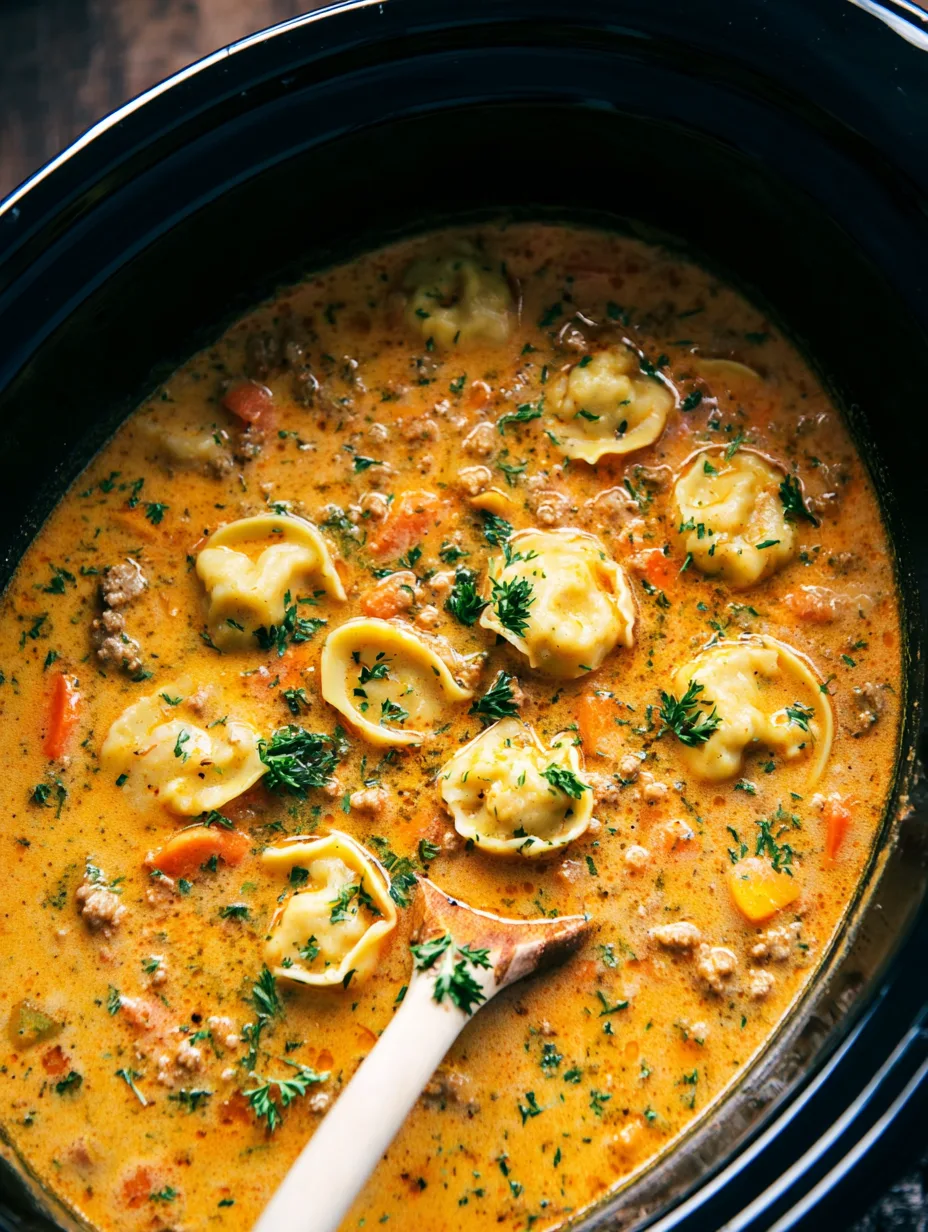 Crockpot Creamy Tortellini Soup