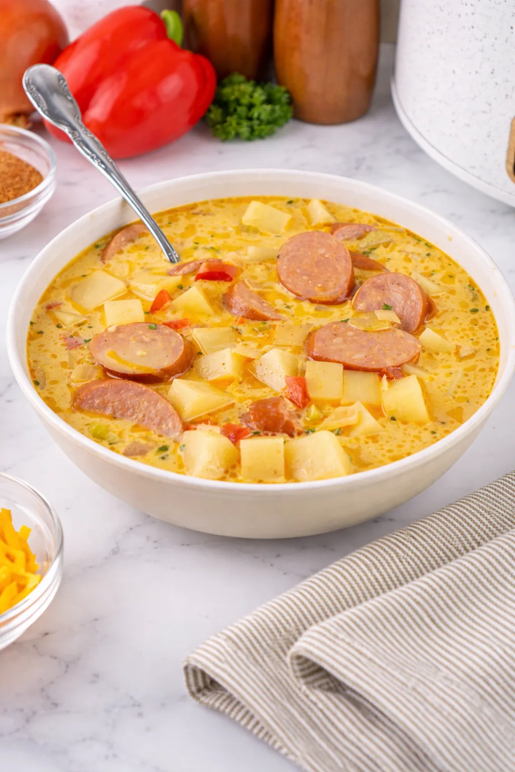 Creamy & Hearty Slow Cooker Cajun Potato Soup