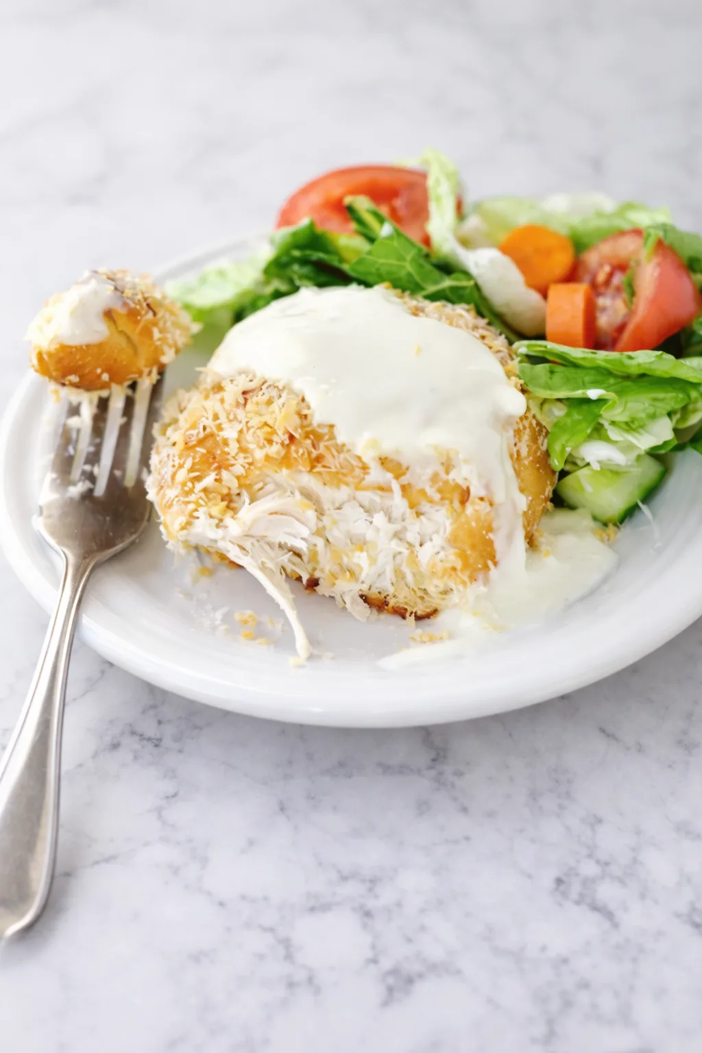 Creamy Chicken Pillows with Parmesan Sauce