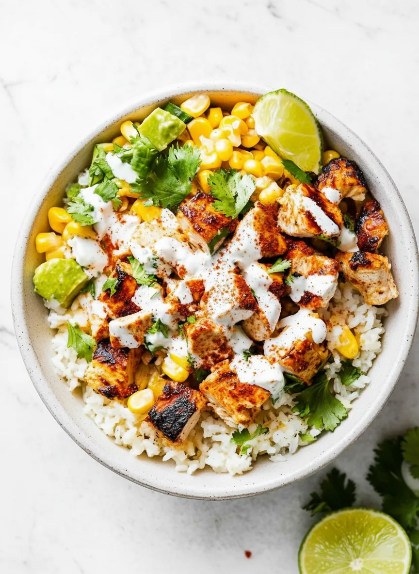 Street Corn Chicken Rice Bowl Recipe