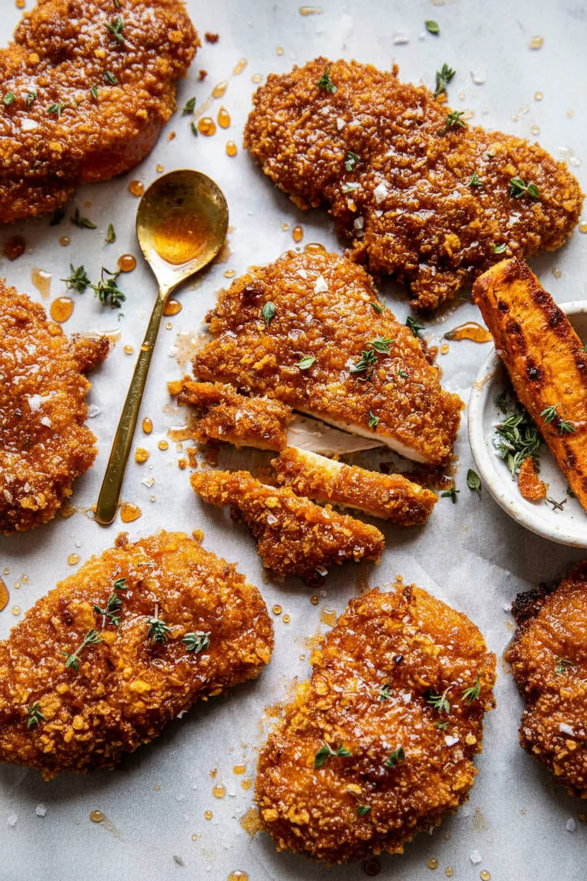 Baked Crunchy Hot Honey Chicken