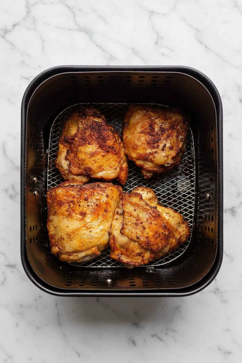 Air Fryer Chicken Thighs (Extra Crispy Skin)