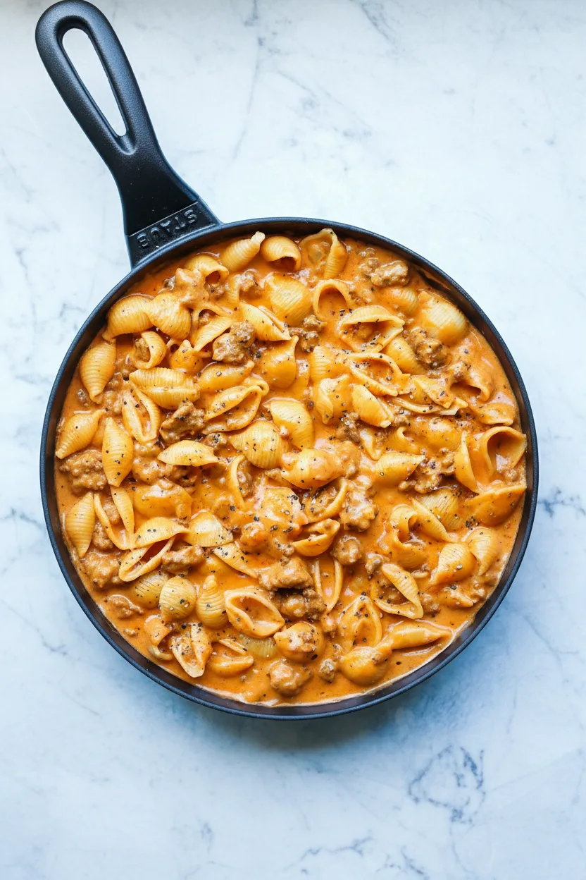 Creamy Beef and Shells