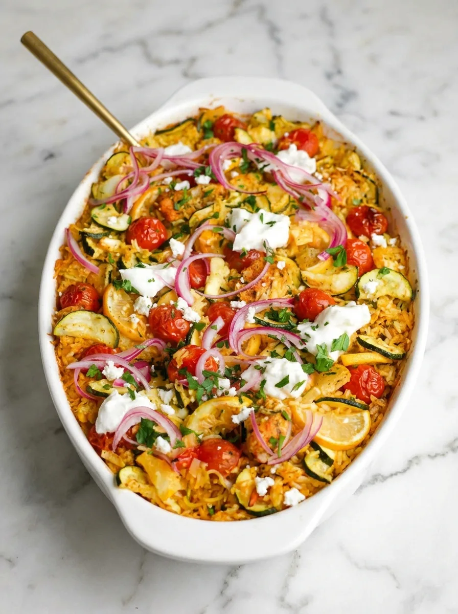 Dump-and-Bake Chicken Tzatziki Casserole