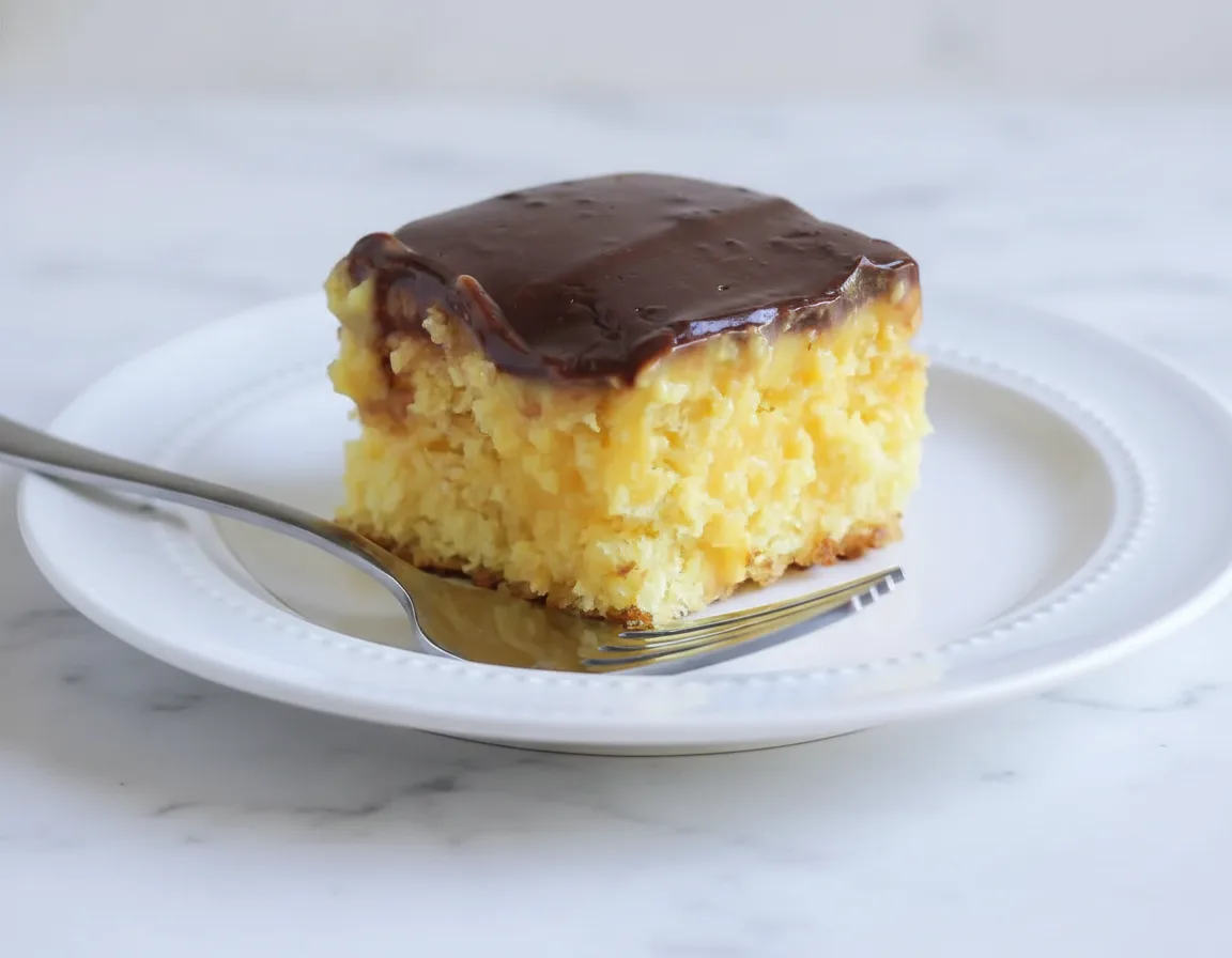 Easy Boston Cream Poke Cake