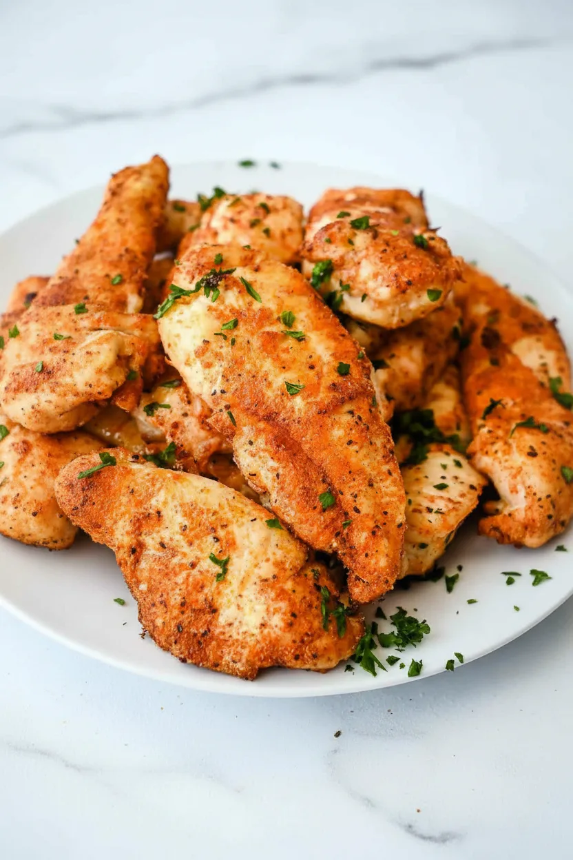 Easy unbreaded air fryer chicken tenders