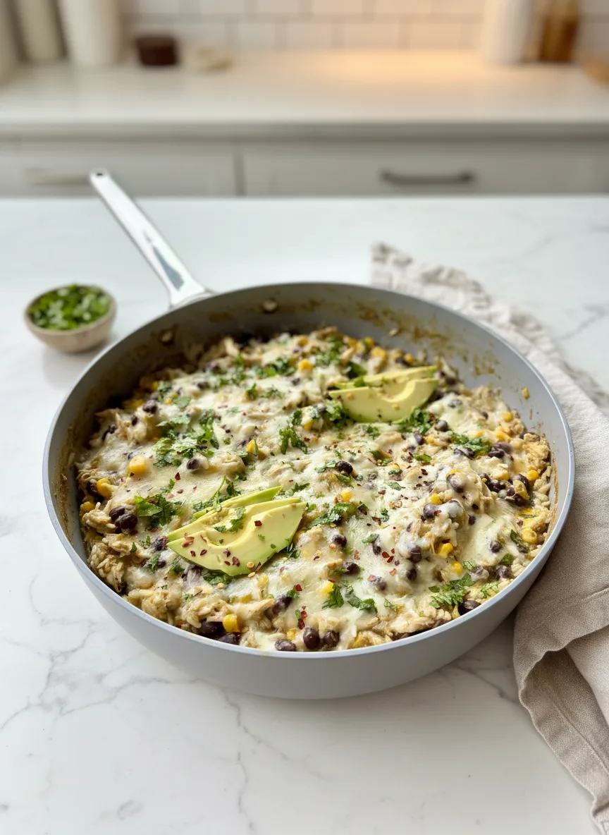Salsa Verde Chicken & Rice Skillet