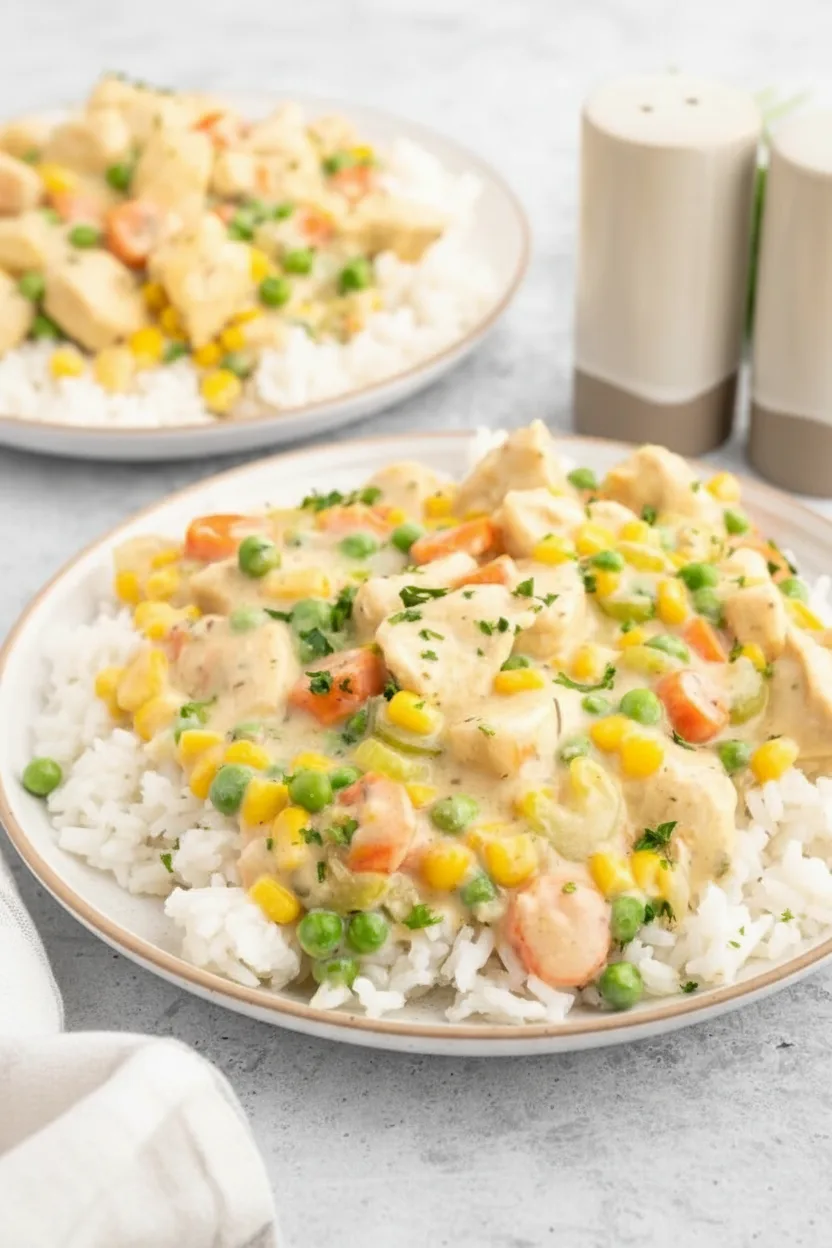 High Protein Crustless Chicken Pot Pie