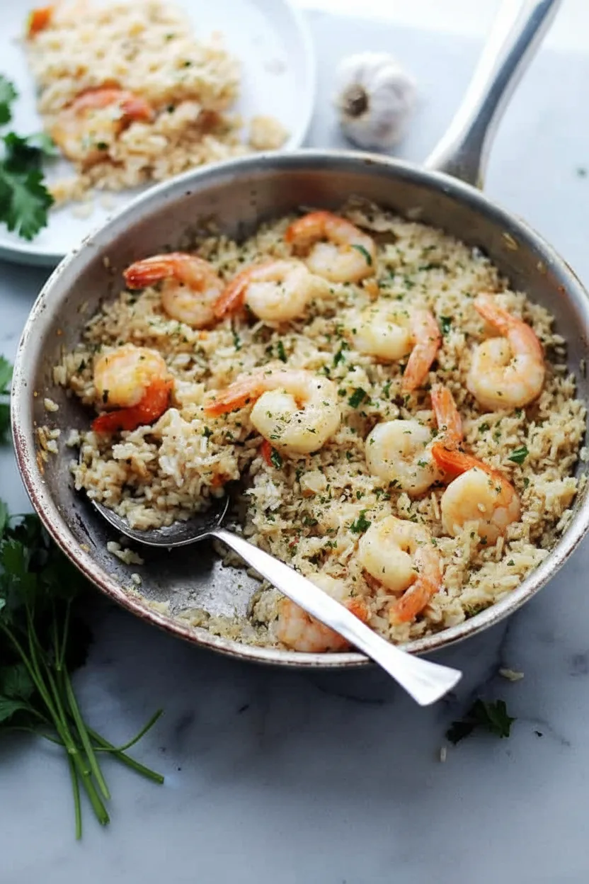 Creamy Garlic Butter Shrimp with Rice