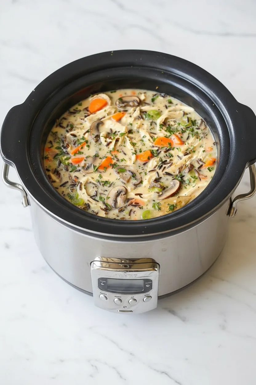 Slow Cooker Chicken and Wild Rice Soup