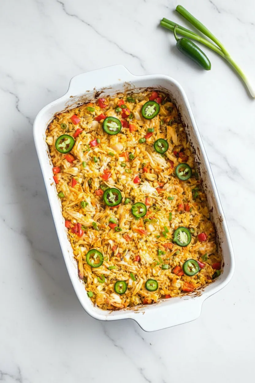Whole30 jalapeño buffalo chicken casserole
