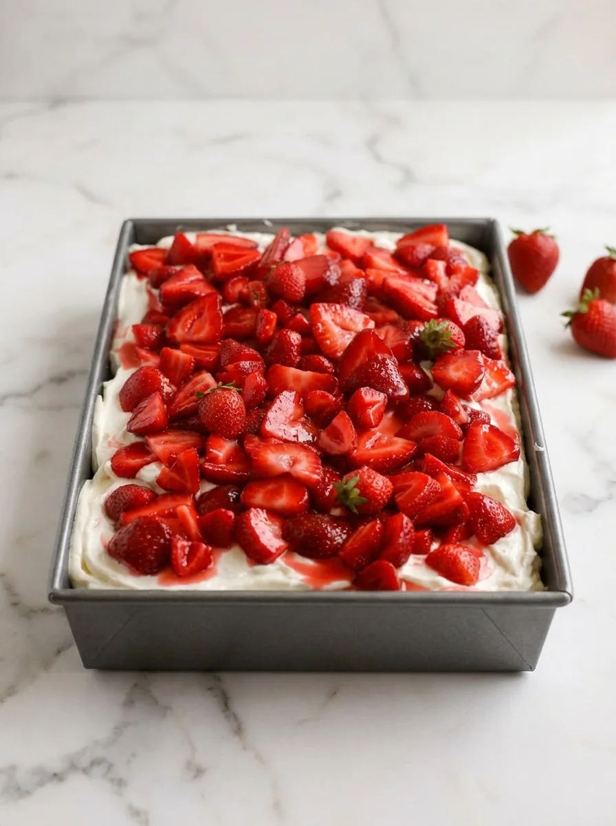 Strawberry Shortcake Sheet Cake Recipe