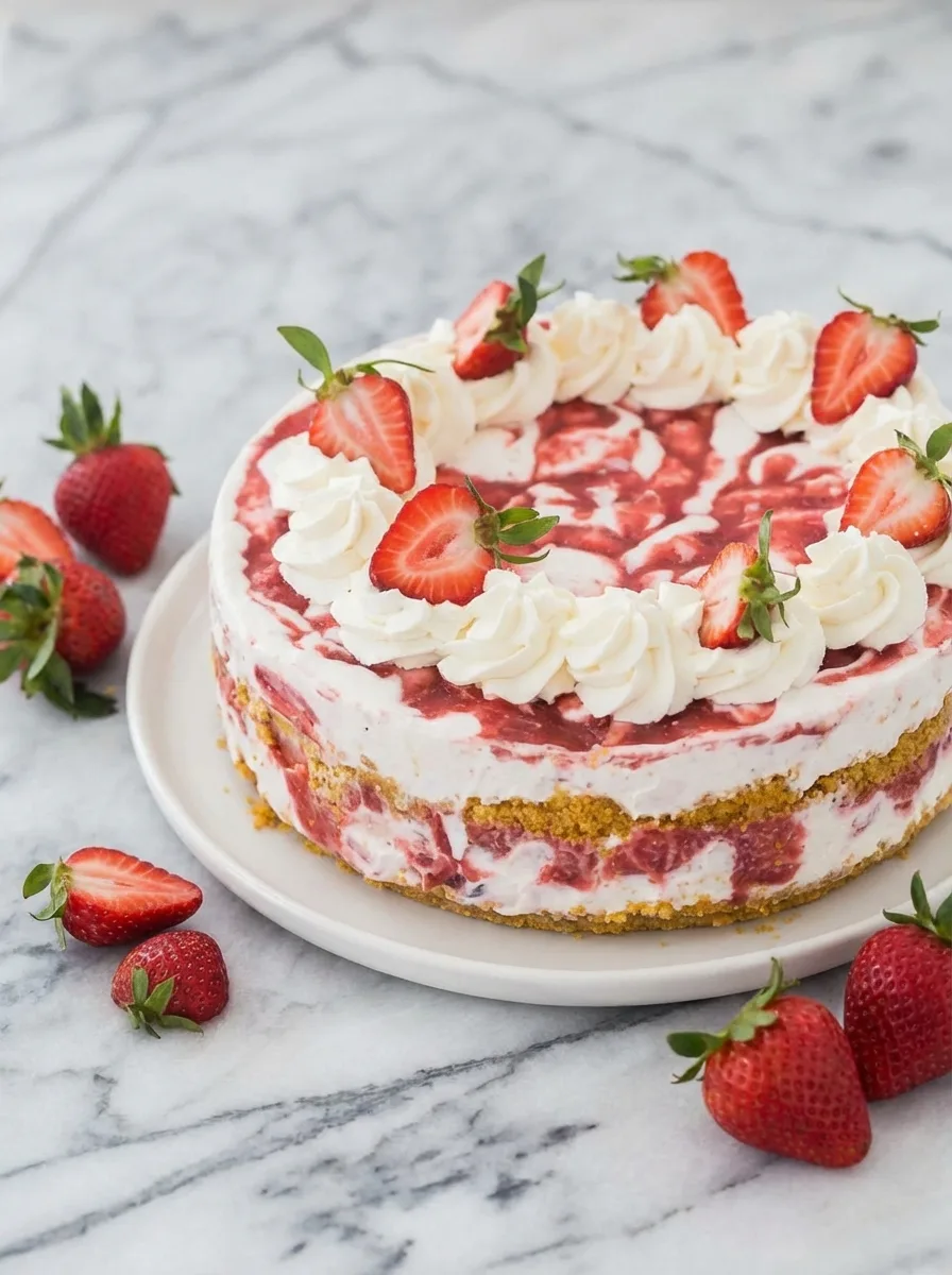 Strawberry Shortcake Ice Cream Cake