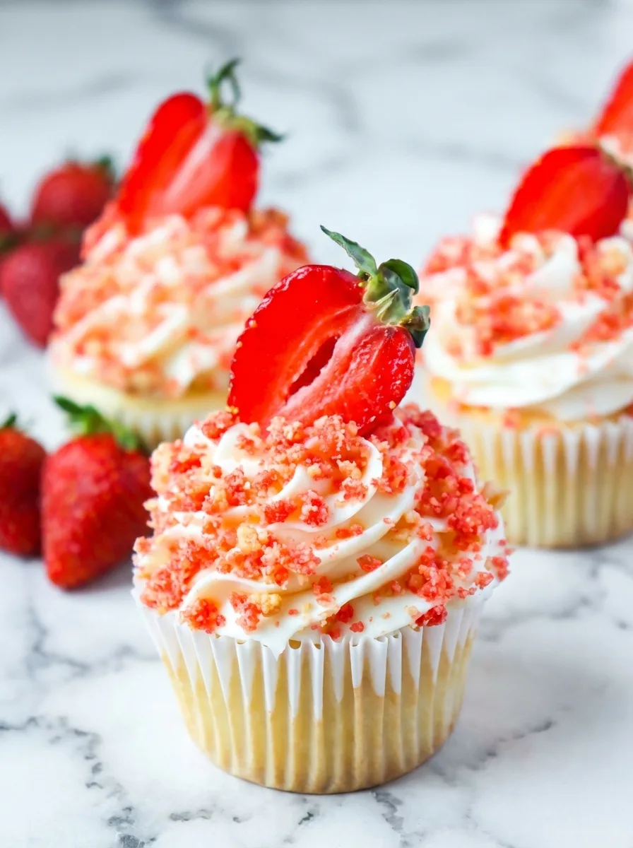 Strawberry Crunch Cupcakes