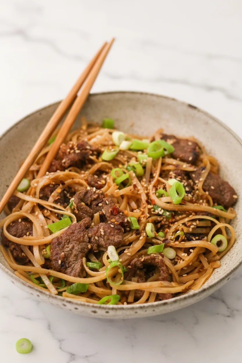 Mongolian Beef and Noodles