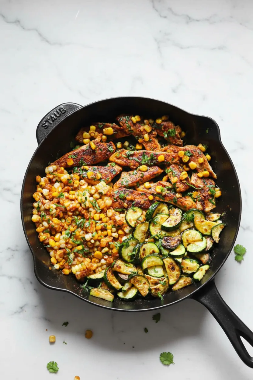 Garlic Butter Chicken with Zucchini and Corn