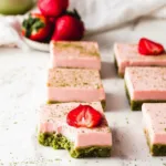 Matcha strawberry cream bars