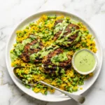 Peruvian Chicken and Rice with Green Sauce