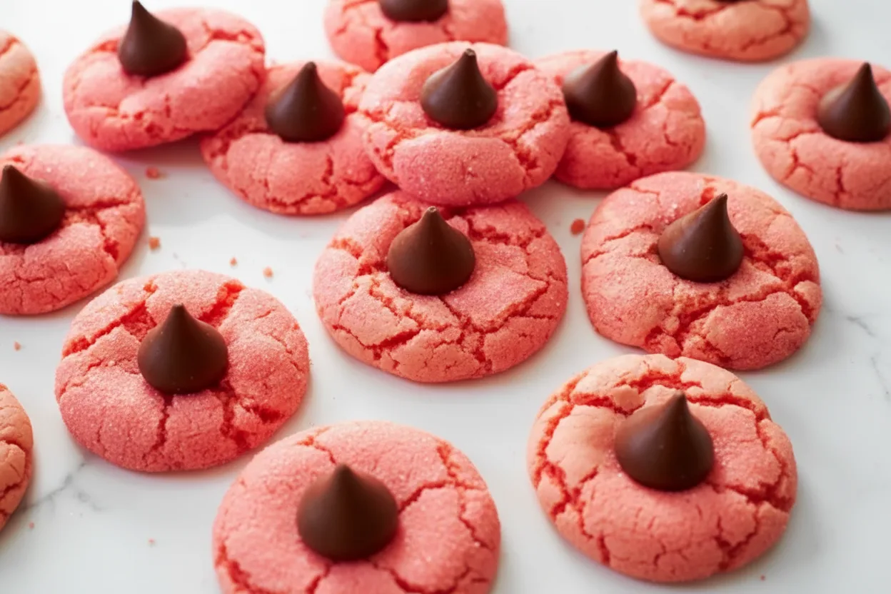Strawberry Kiss Cookies (Soft, Pretty & Easy!)