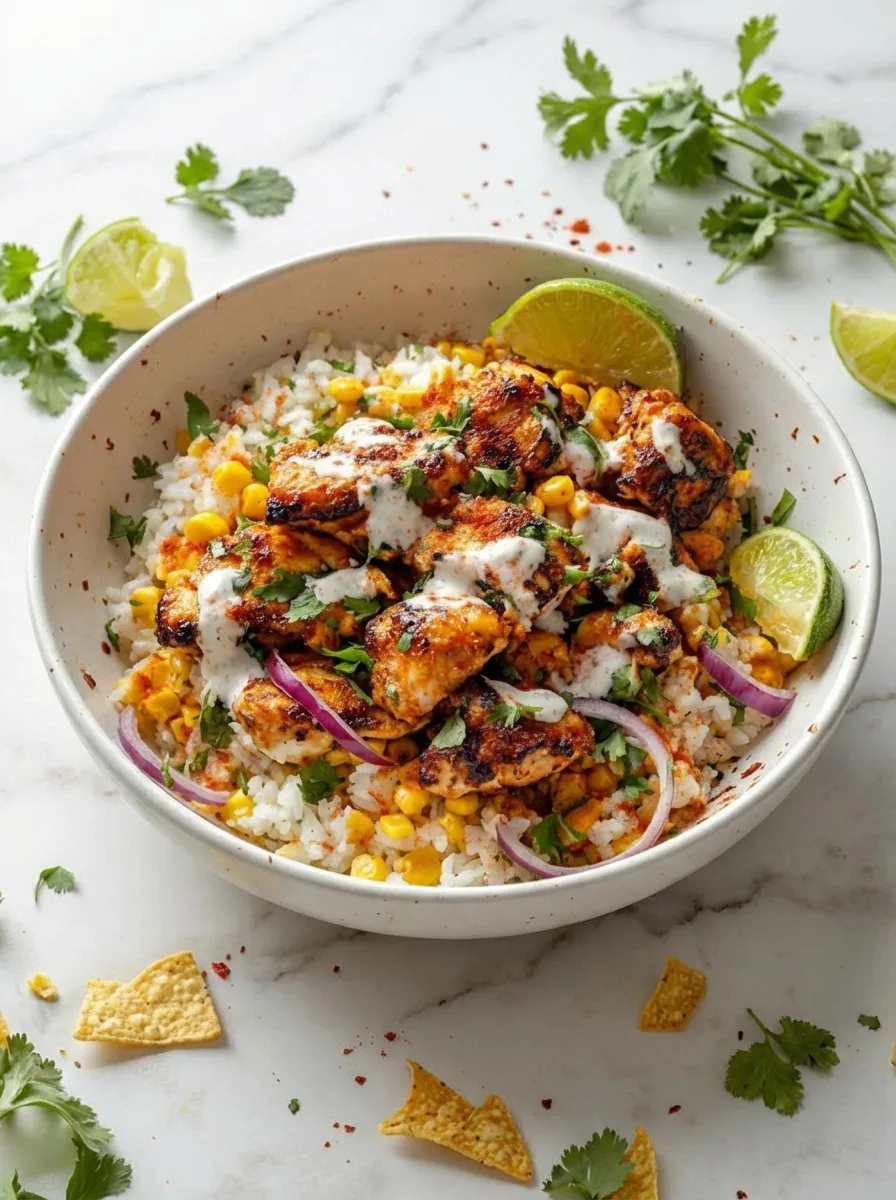 Street Corn Chicken Rice Bowl
