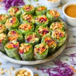 Vegetable Spring Rolls with Peanut Sauce