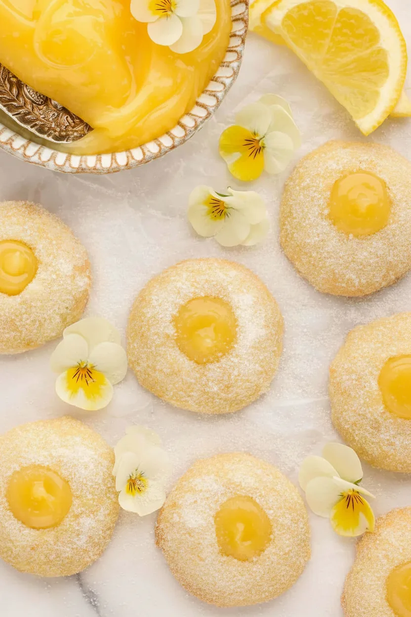 Buttery Lemon Thumbprint Cookies