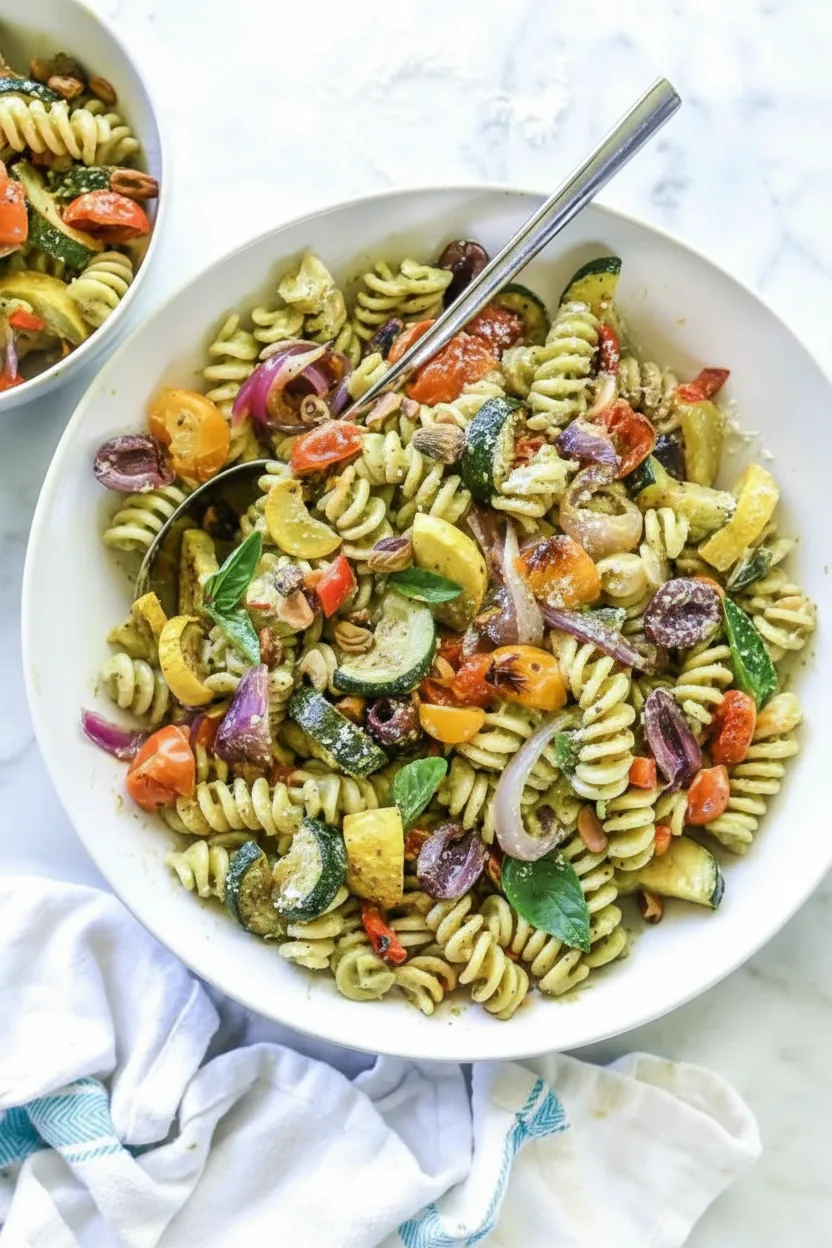 Creamy Avocado Pesto Pasta Salad