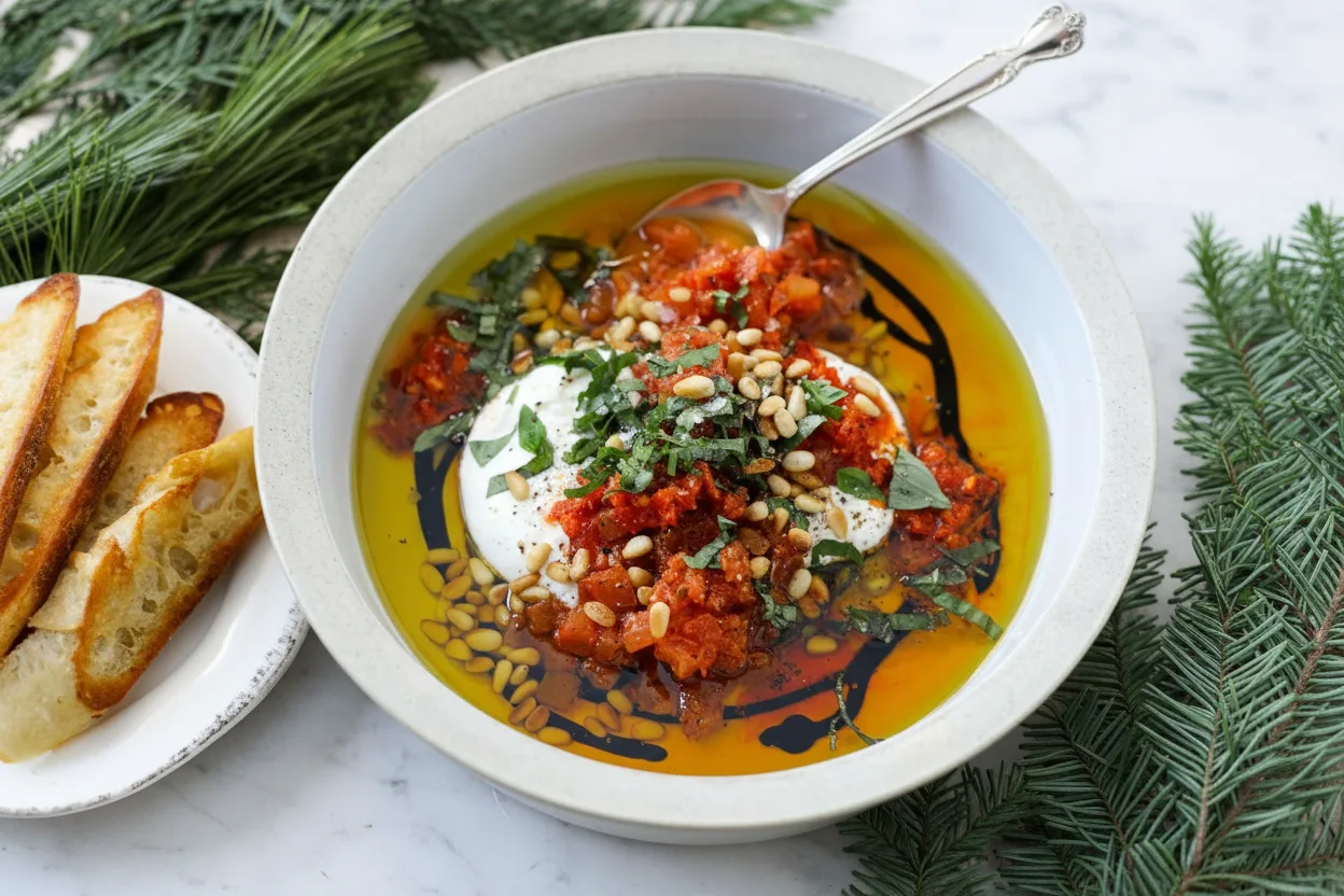 Creamy Burrata Bruschetta Dip