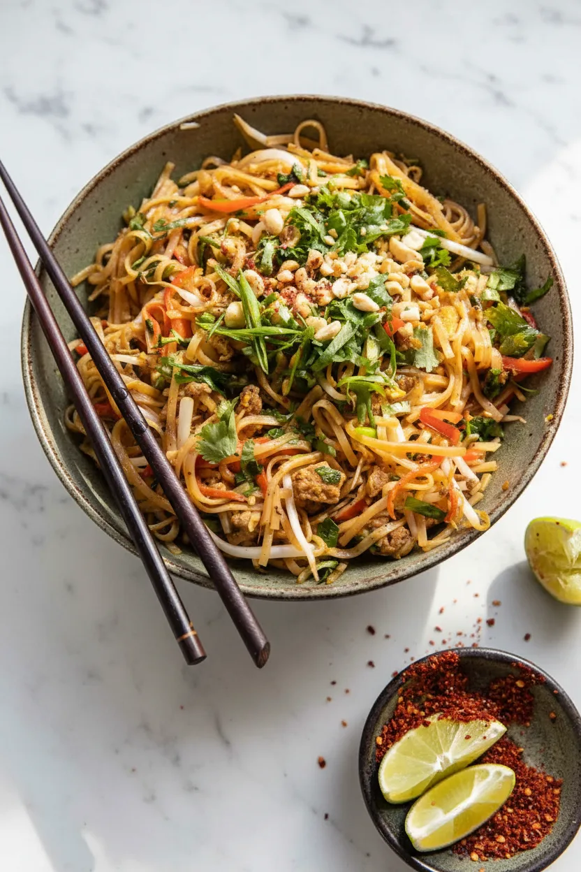 Garlic Butter Chicken Pad Thai in 30 Minutes