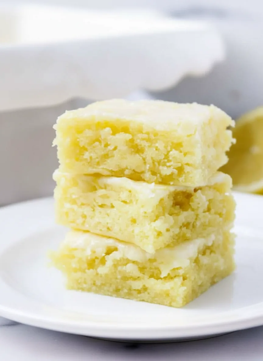 Lemon Brownies with Glaze