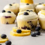 Lemon Cupcakes with Blueberry Buttercream