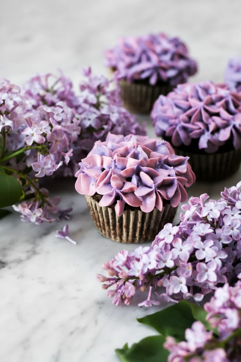 Lilac Chocolate Cupcakes