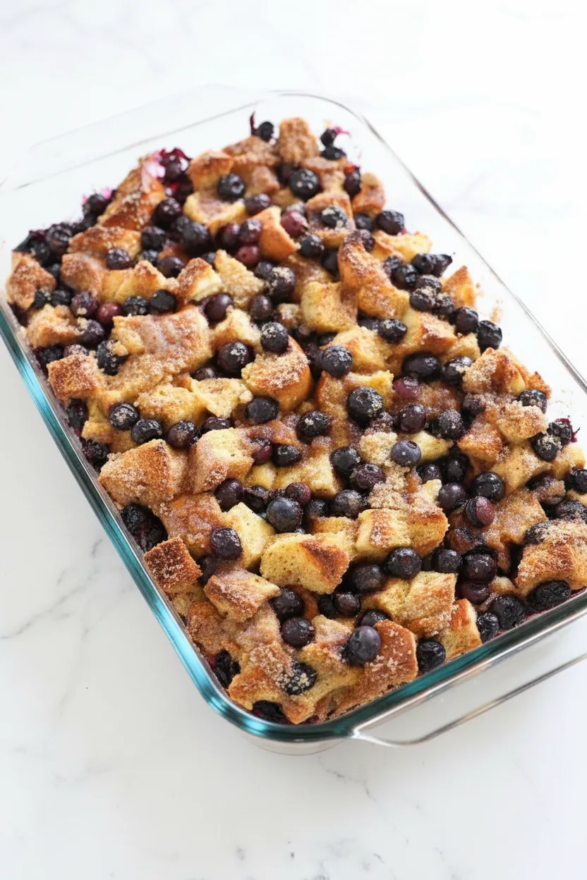 Overnight Lemon Blueberry French Toast