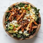 Roasted Sweet Potato Kale Salad with Honey Mustard
