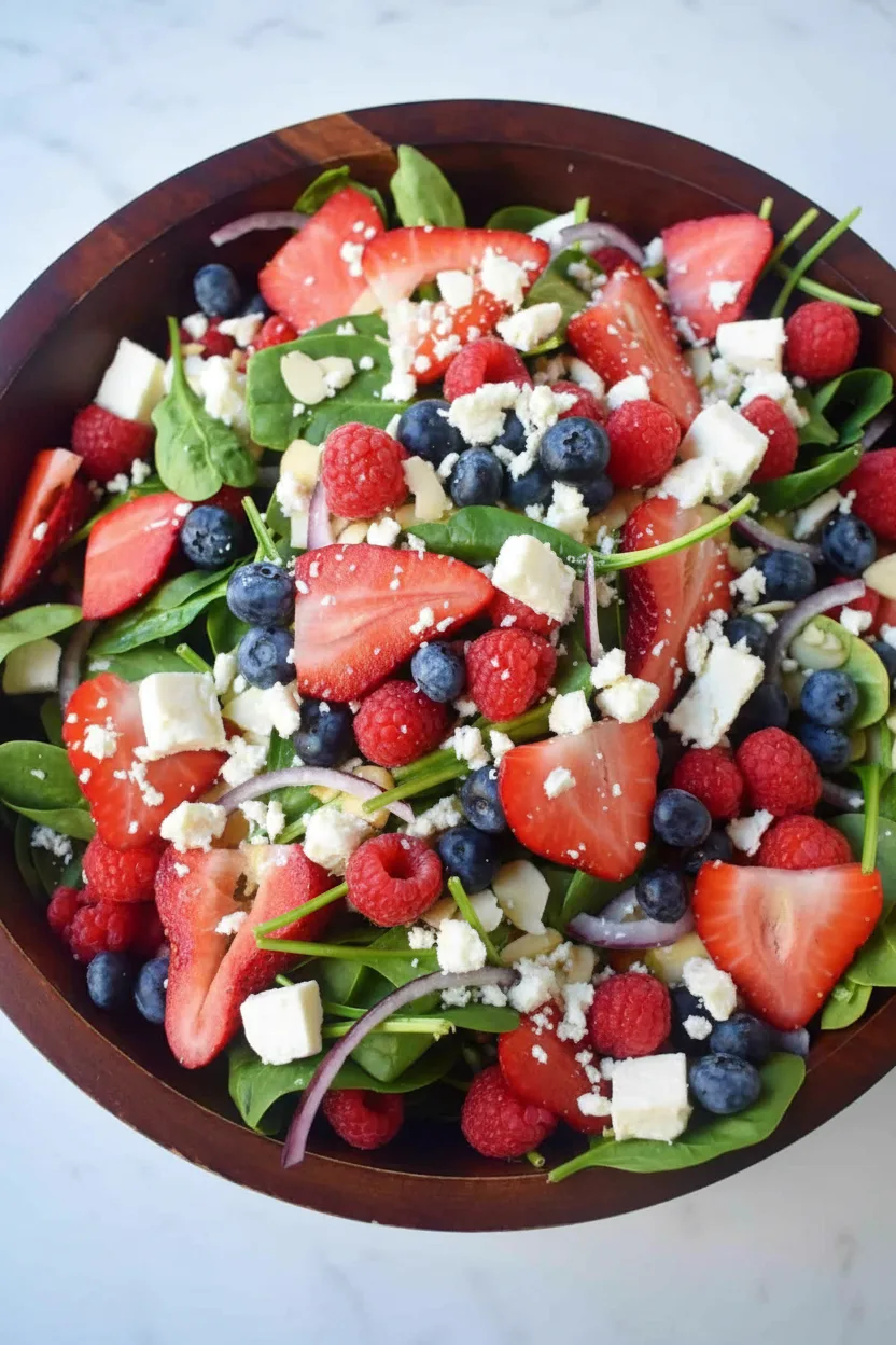 Spinach Berry Salad with Poppy Seed Dressing