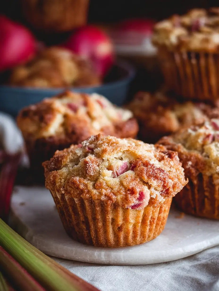Bakery Style Rhubarb Muffins