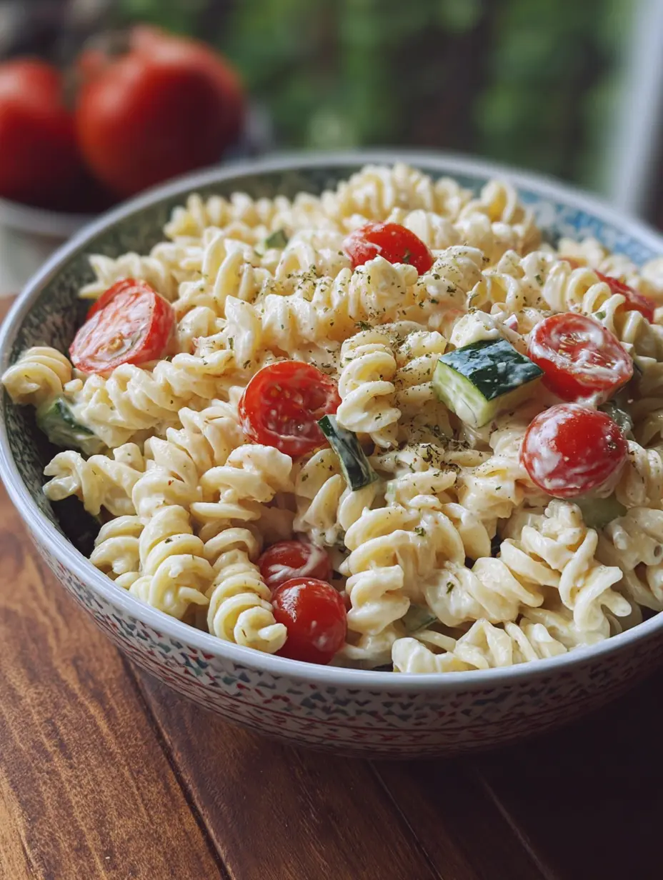 Creamy Garlic Pasta Salad