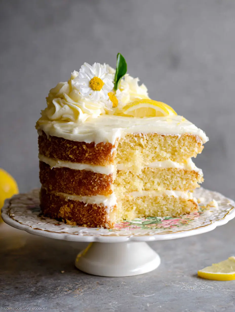 Lemon Layer Cake with Lemon Cream Cheese Buttercream