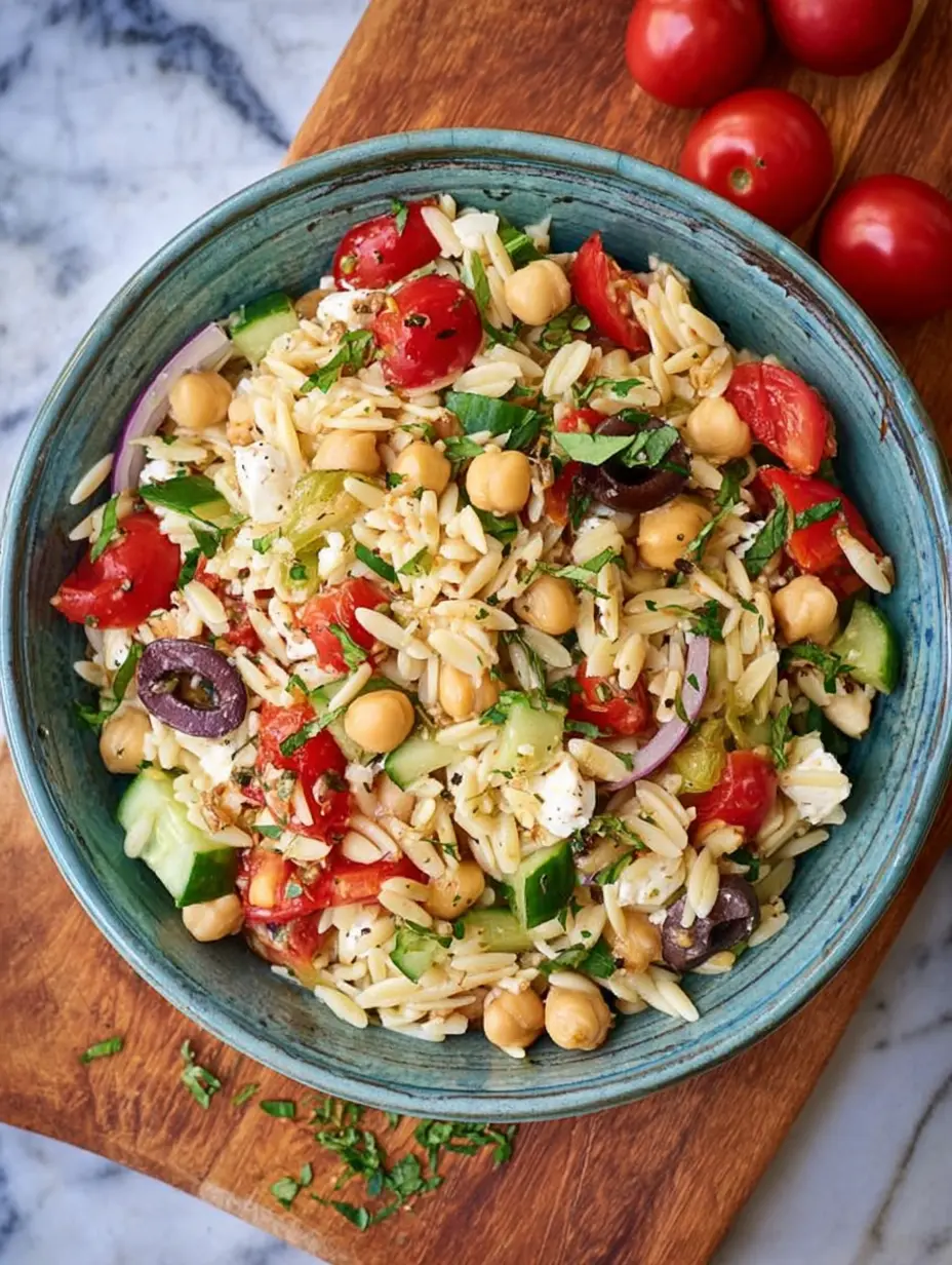 Mediterranean Chickpea Orzo Salad