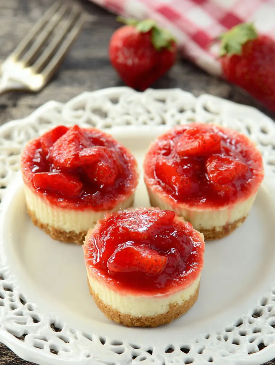 Mini Strawberry Cheesecakes for Parties