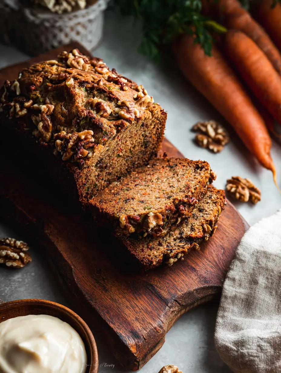 Moist Carrot Cake Loaf with Walnuts