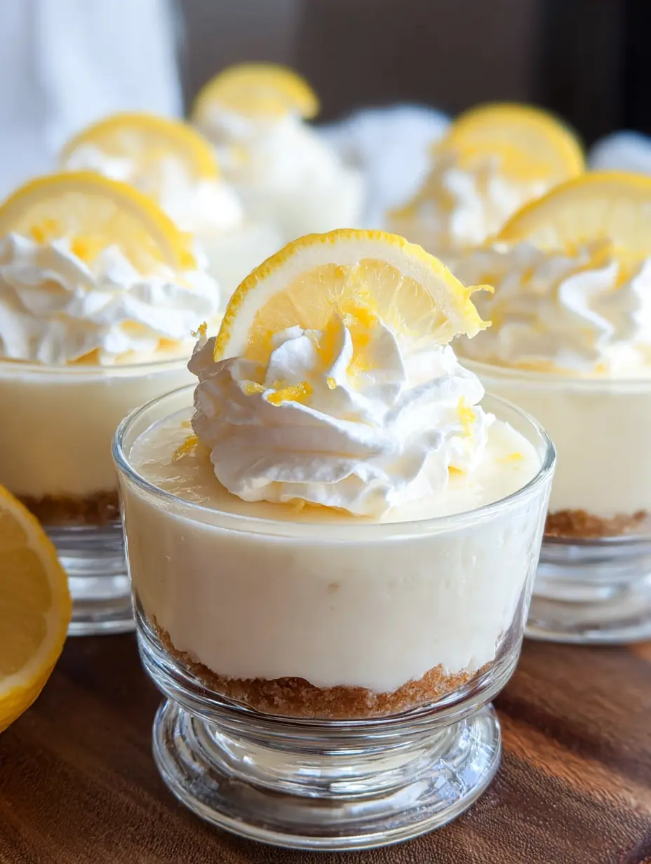 No Bake Lemon Cheesecake Cups with Whipped Cream
