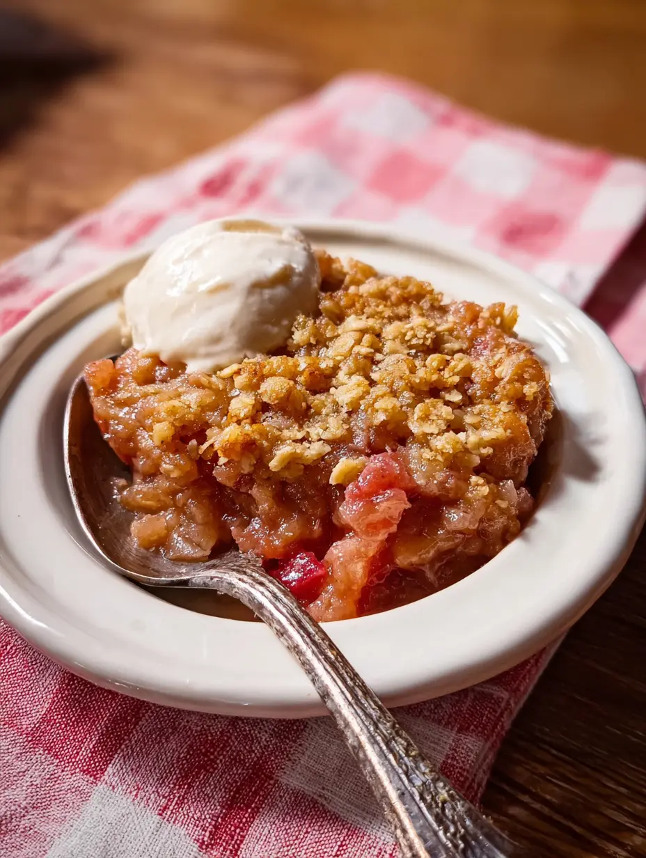 Old Fashioned Rhubarb Crisp Dessert