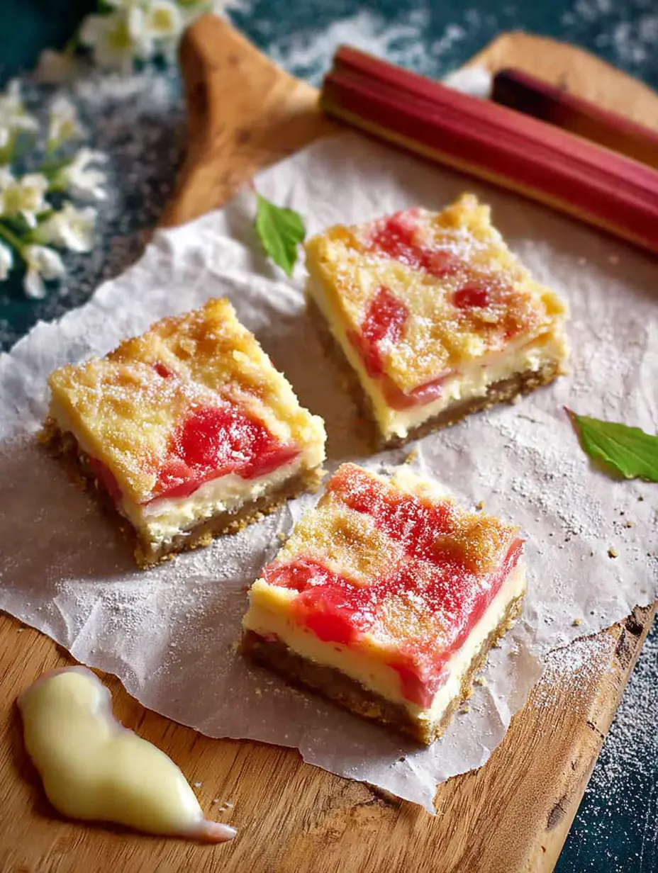 Rustic Rhubarb Cheesecake Squares