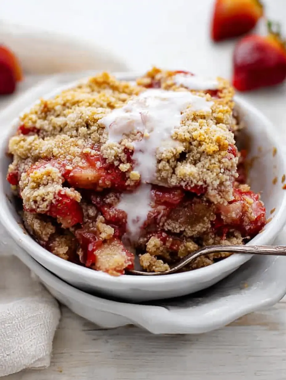 Rustic Strawberry Skillet Crumble