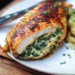 spinach stuffed grilled chicken breast