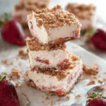 Strawberry Cheesecake Bars with Rustic Style