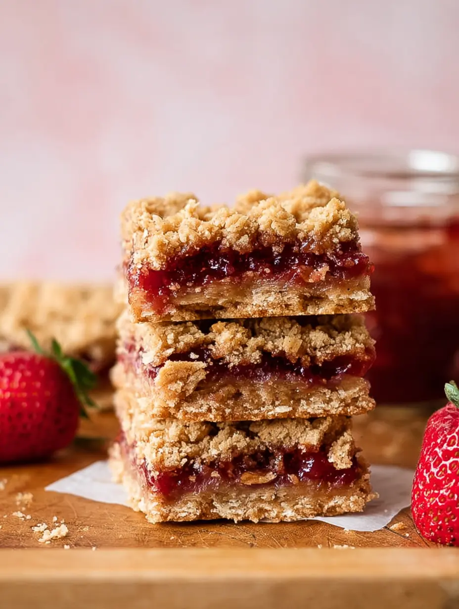 Strawberry Jam Filled Crumble Squares