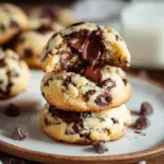 Stuffed Chocolate Chip Cookies with Chocolate Center