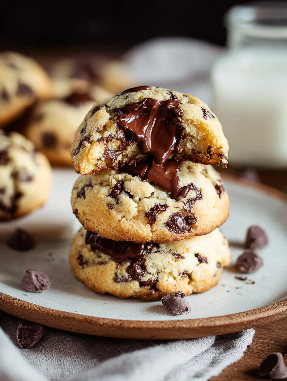 Stuffed Chocolate Chip Cookies with Chocolate Center